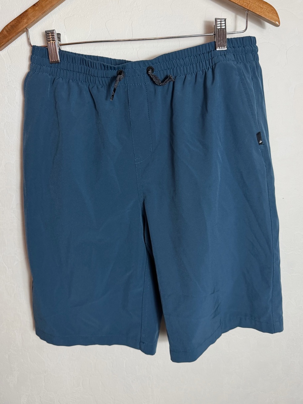 Men's Blue Swim Shorts - Elastic Waist with Drawstring